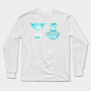 Vintage Pyrex Bowl Watercolor Set Long Sleeve T-Shirt